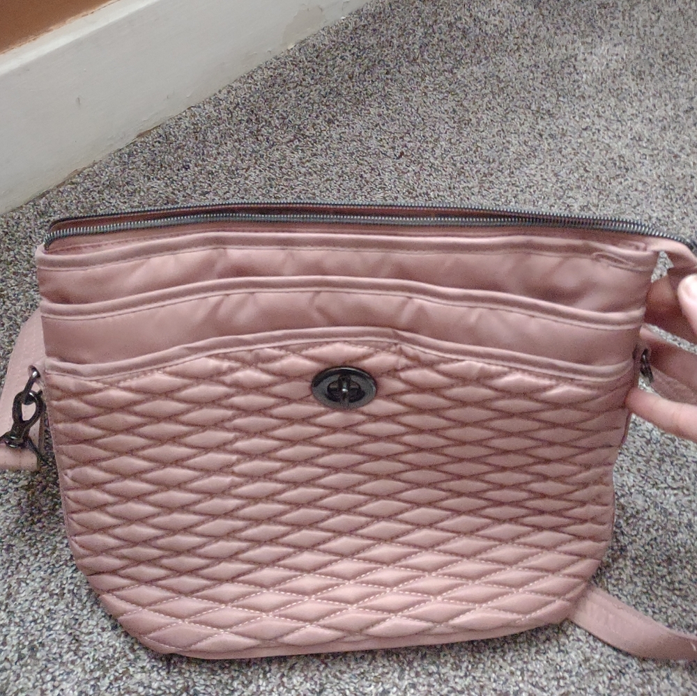 lug Quilted Blush Pink Crossbody Bag